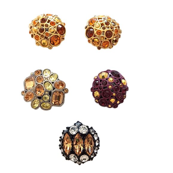 St John Magnetic Rhinestone Replacement Button Cover Lot of 5 NEW - Picture 2 of 3